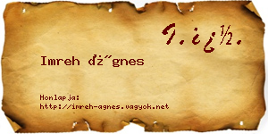 Imreh Ágnes névjegykártya