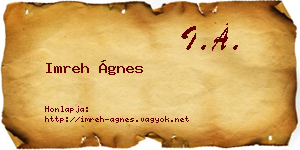 Imreh Ágnes névjegykártya
